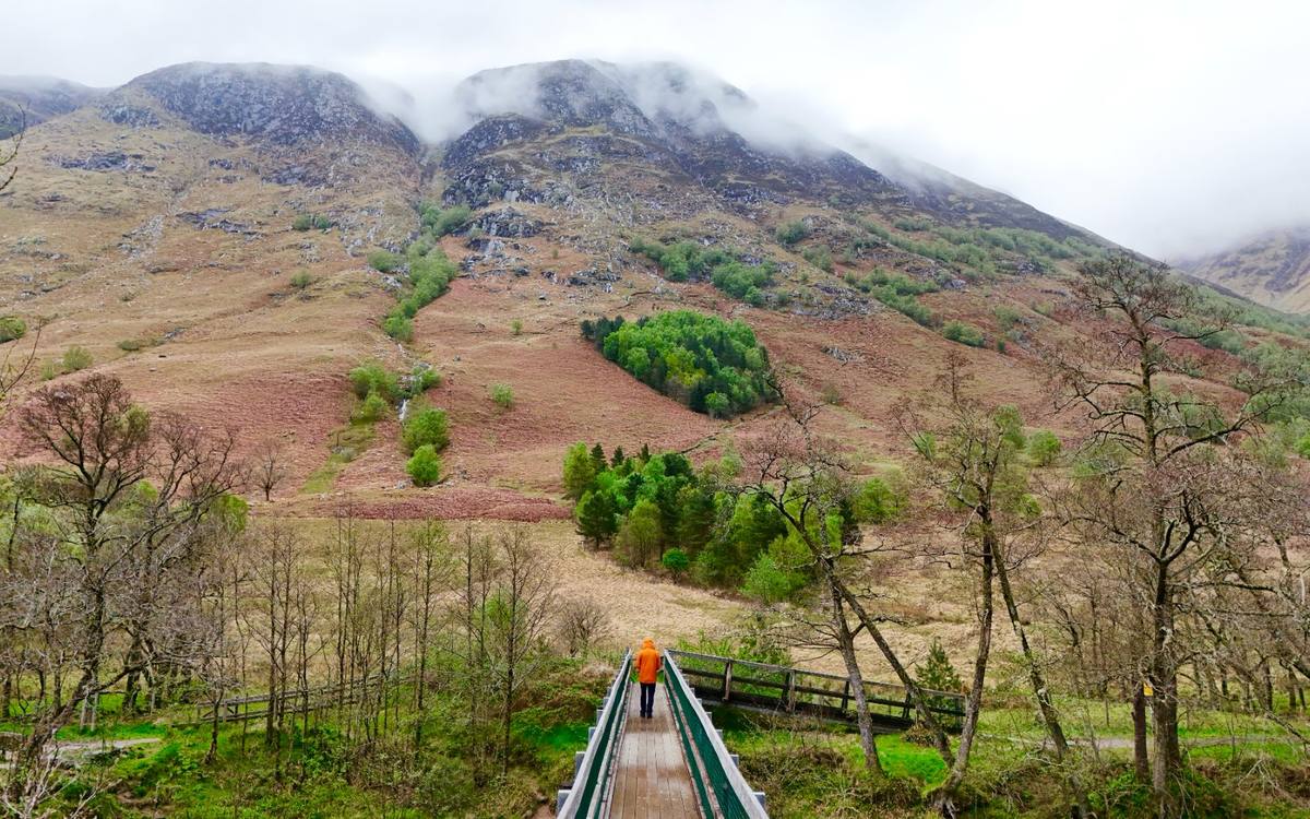 Walking the path through Glen Nevis towards Ben Nevis