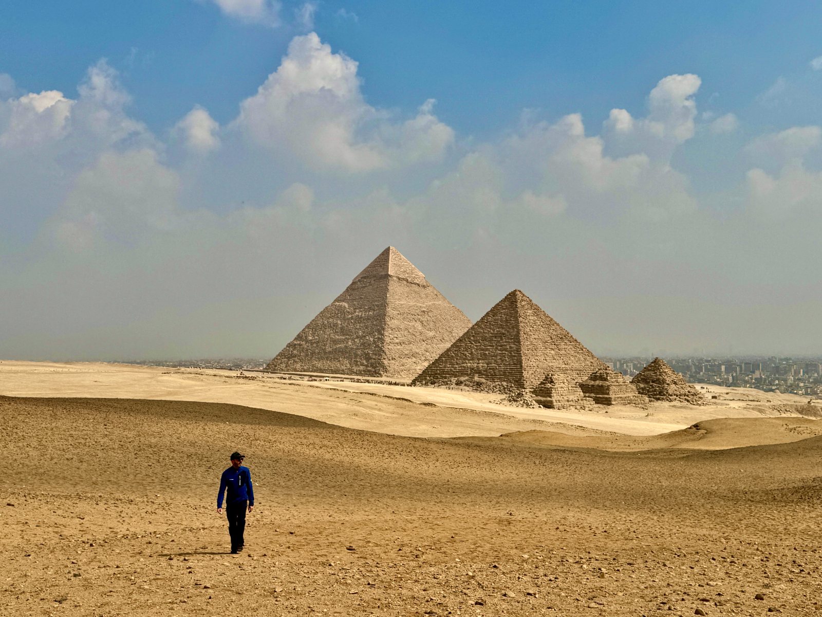 Walking towards the Pyramids of Giza