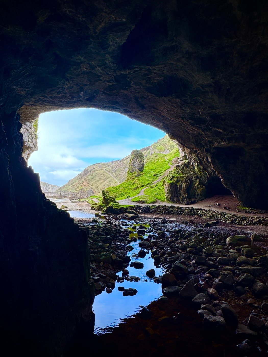 Looking out from inside Smoo Cave
